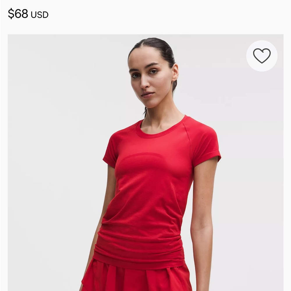 Lululemon Athletica Bold Red Short Sleeve Tee